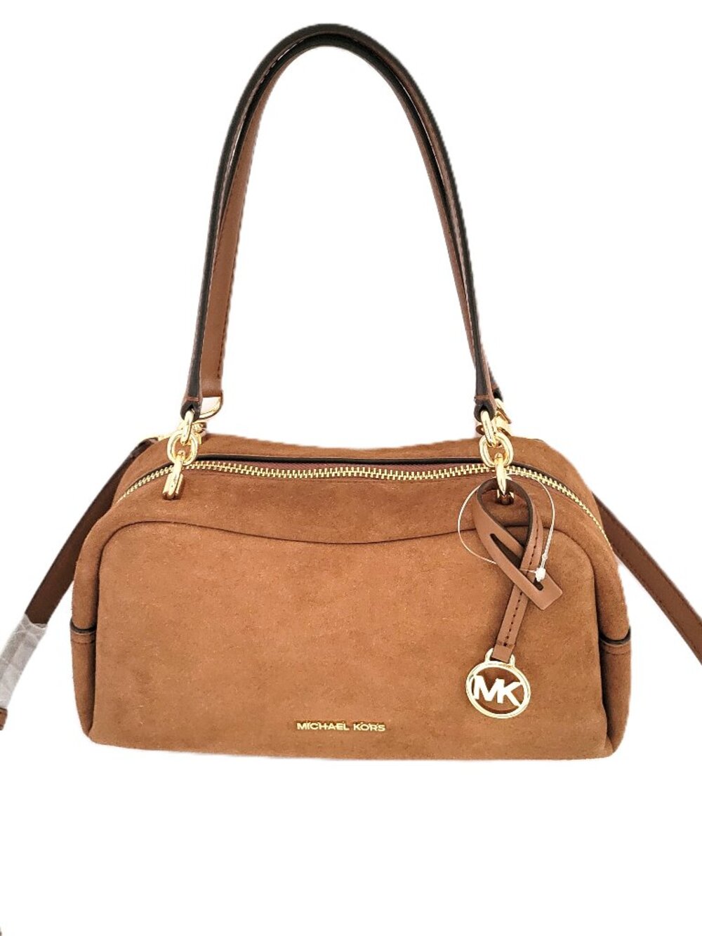 Michael Kors Cecily Small Shoulder Bag Handbag Luggage Suede Leather 35F6G8CL1S